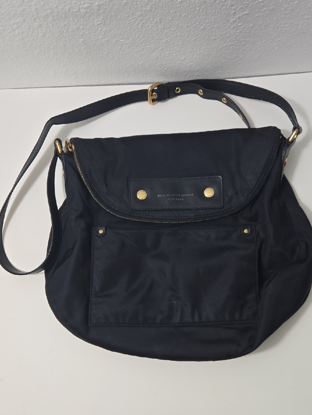 Marc by Marc Jacobs Black Nylon Crossbody with Gold Hardware